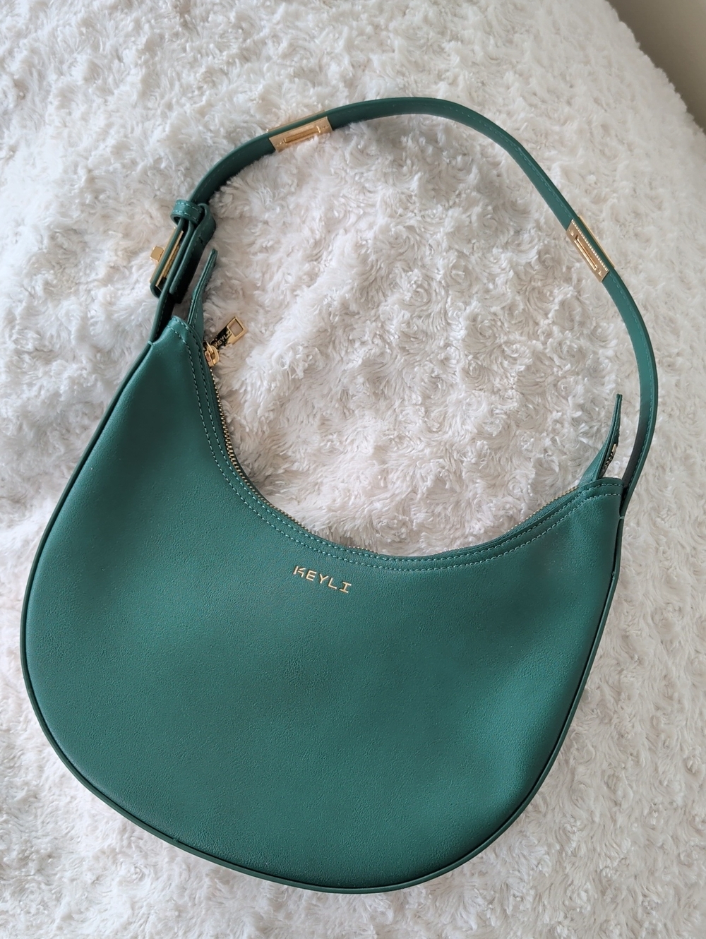 Keyli Green Crescent Shoulder Bag